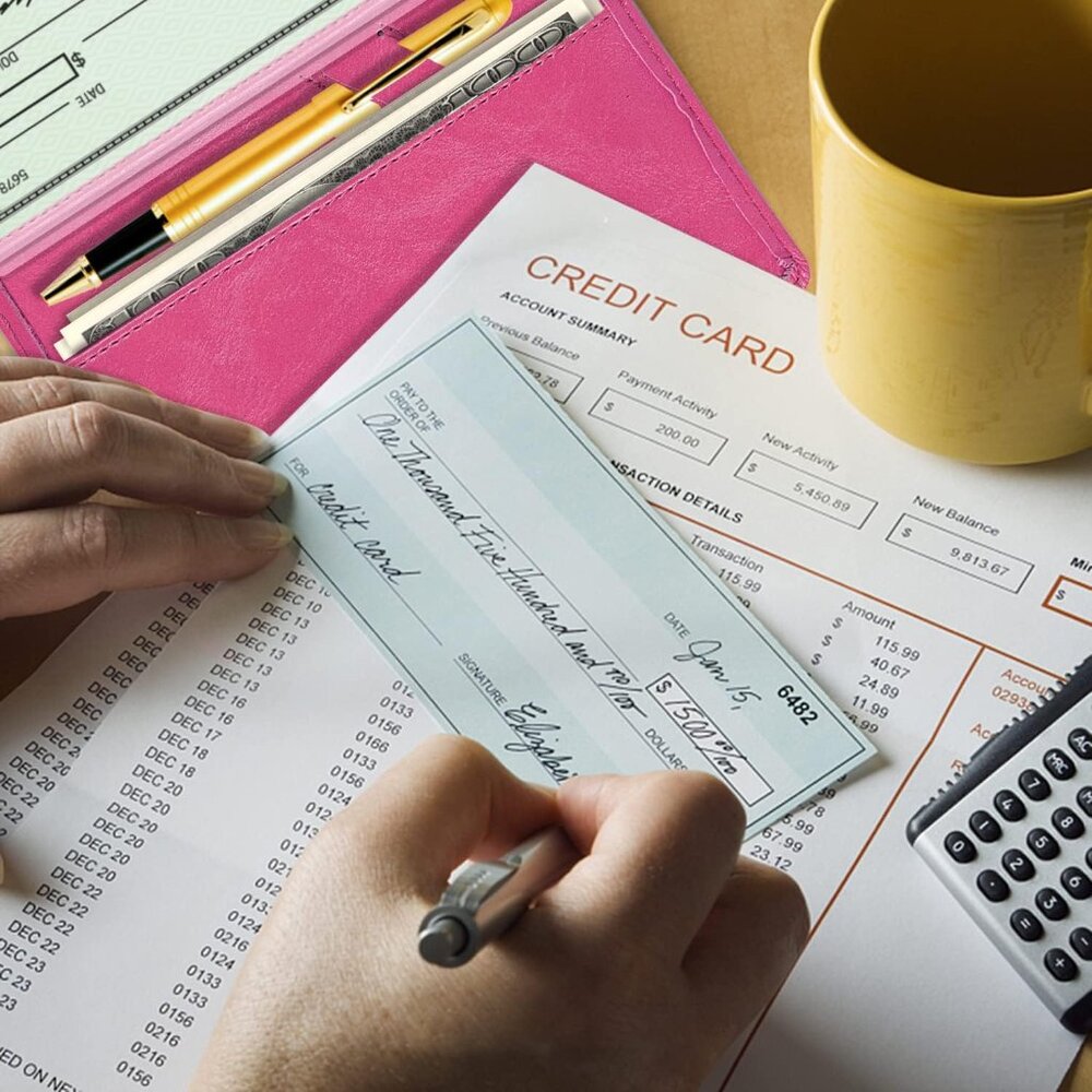 Checkbook Cover For Duplicate Checks With Pen Hol… - image 2